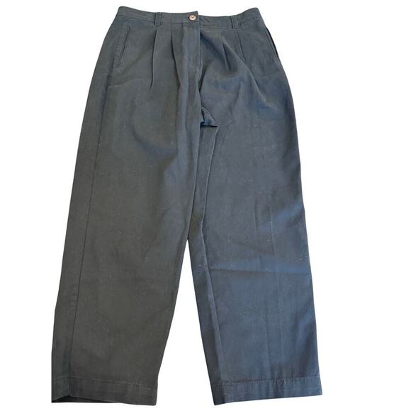 TOPSHOP Black 100% cotton Chino Style Pants Slacks Women's size 12 NEW - Picture 1 of 10